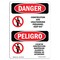 Signmission Safety Sign, OSHA Danger, 7" Height, Construction Site Unauthorized Bilingual Spanish OS-DS-D-57-VS-1101 - alternate 1